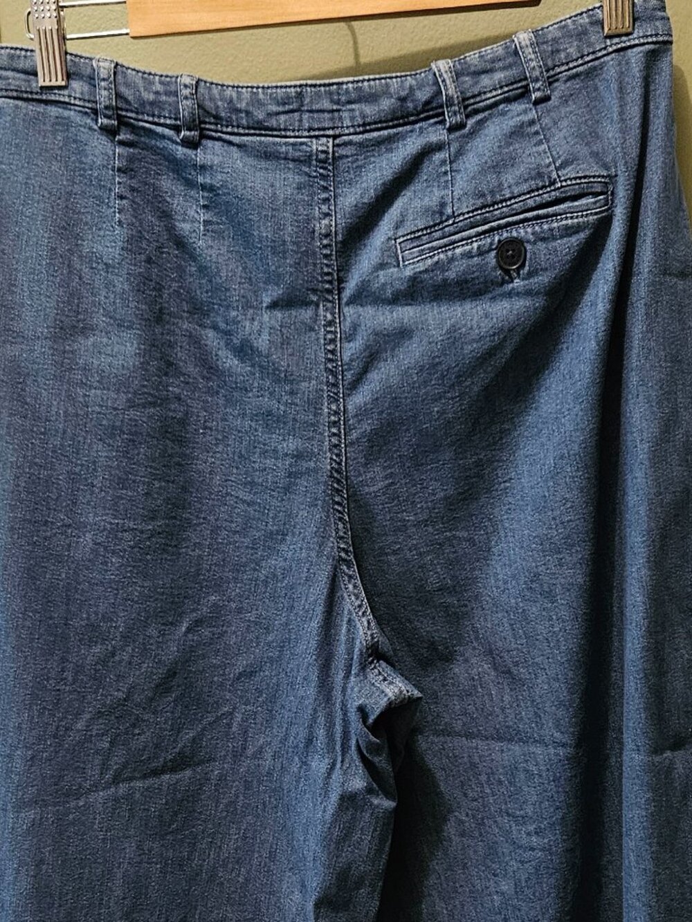 GAP x Doen Denim Trouser Pants Jeans 31 / 12 Blue Raw Hem Flowy Wide Leg - Picture 11 of 13